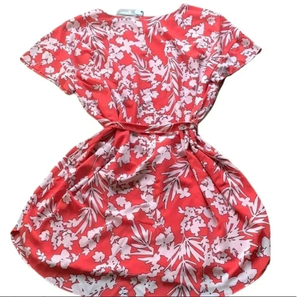 Worthington Dress Jackie Pink Floral Belted Sz 1X NWT